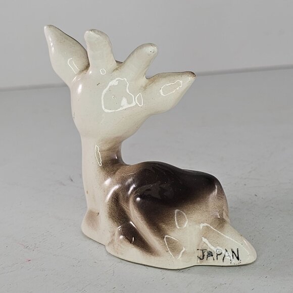 Vintage Ceramic Goat Figurine Lying Down Japan - Picture 5 of 9